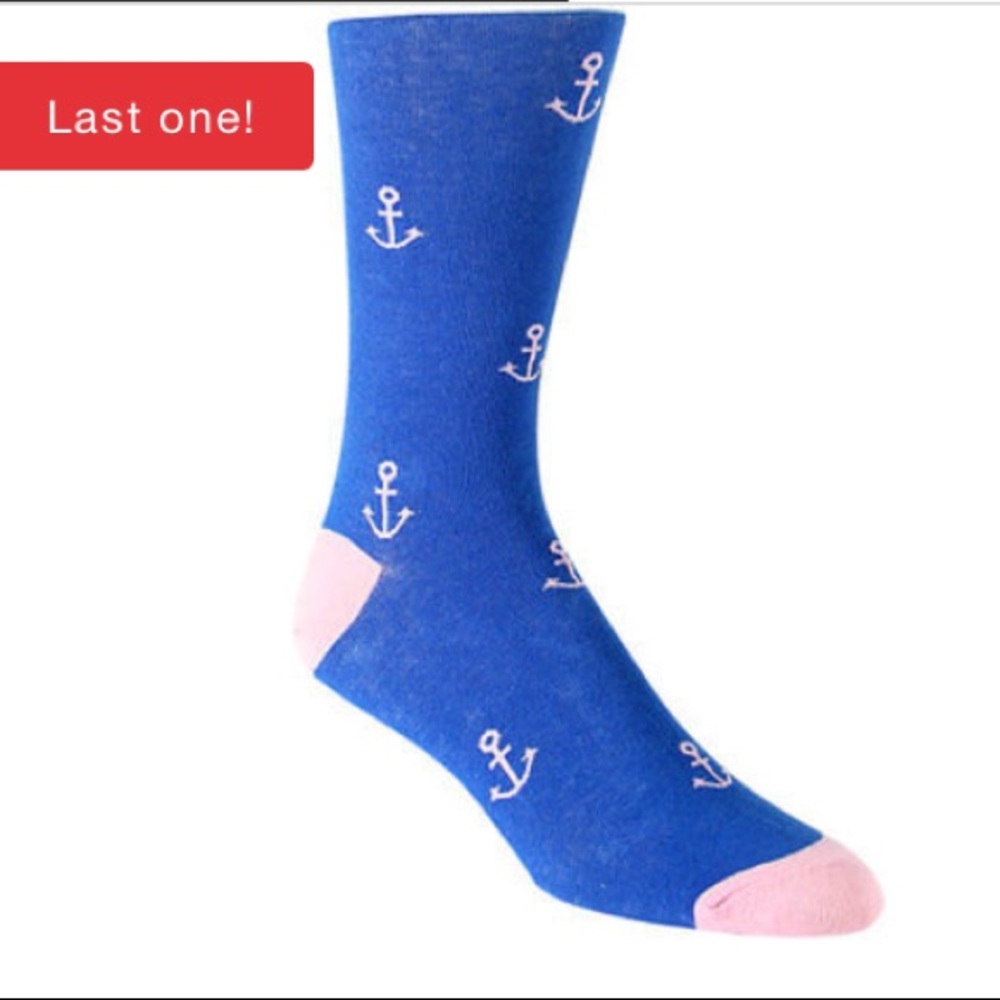 Stith pink blue anchor socks made in New York City